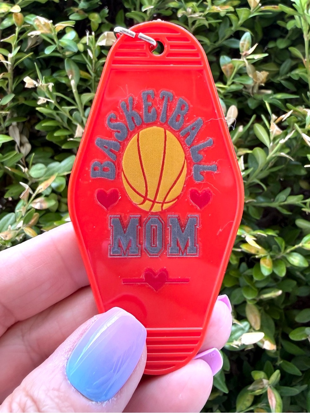 Vintage style motel key 3.5” keychain basketball mom gift idea